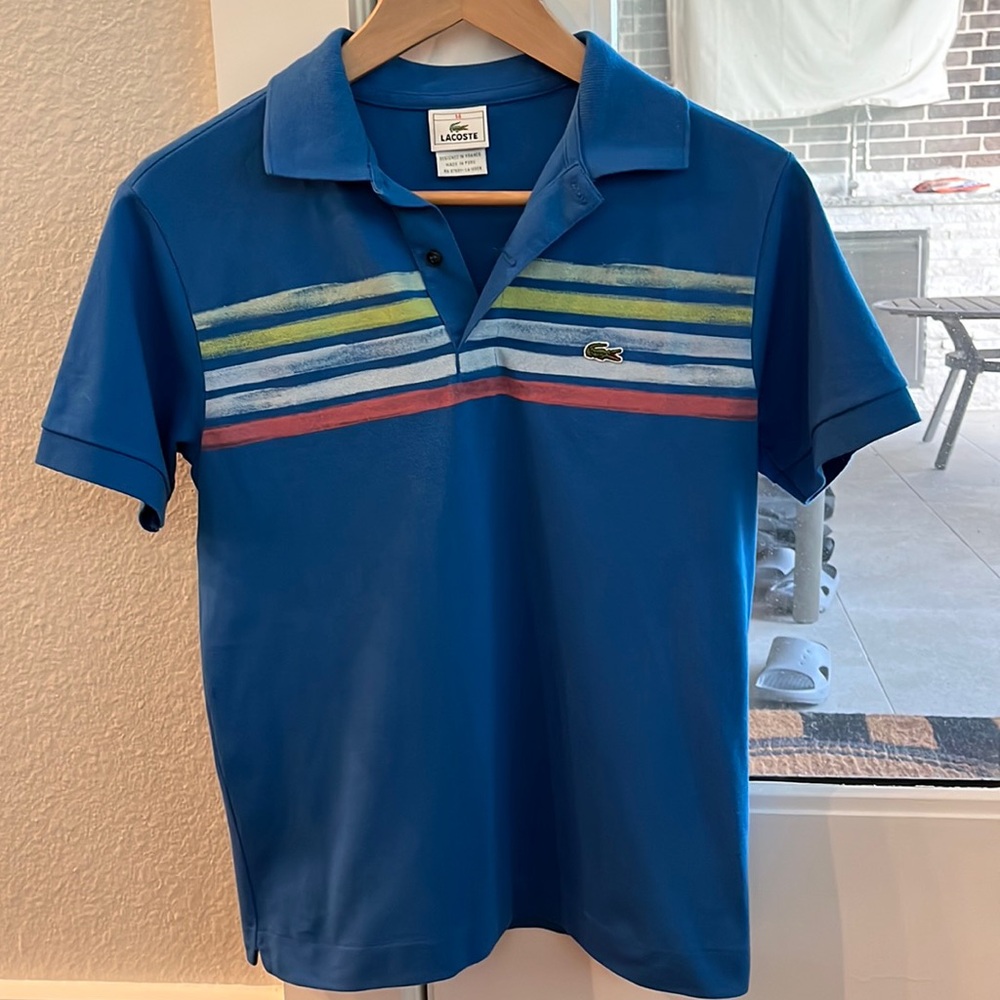 In great condition Authentic Boys Blue Lacoste Polo size 14